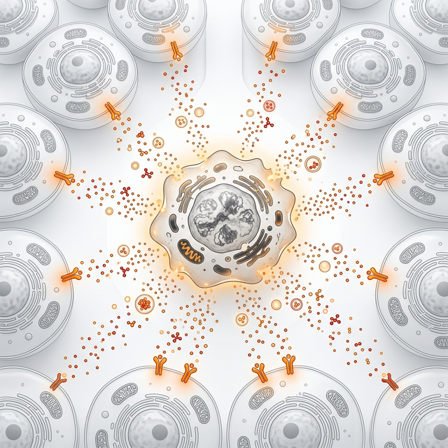 Mecanismo de comunicación SASP entre células