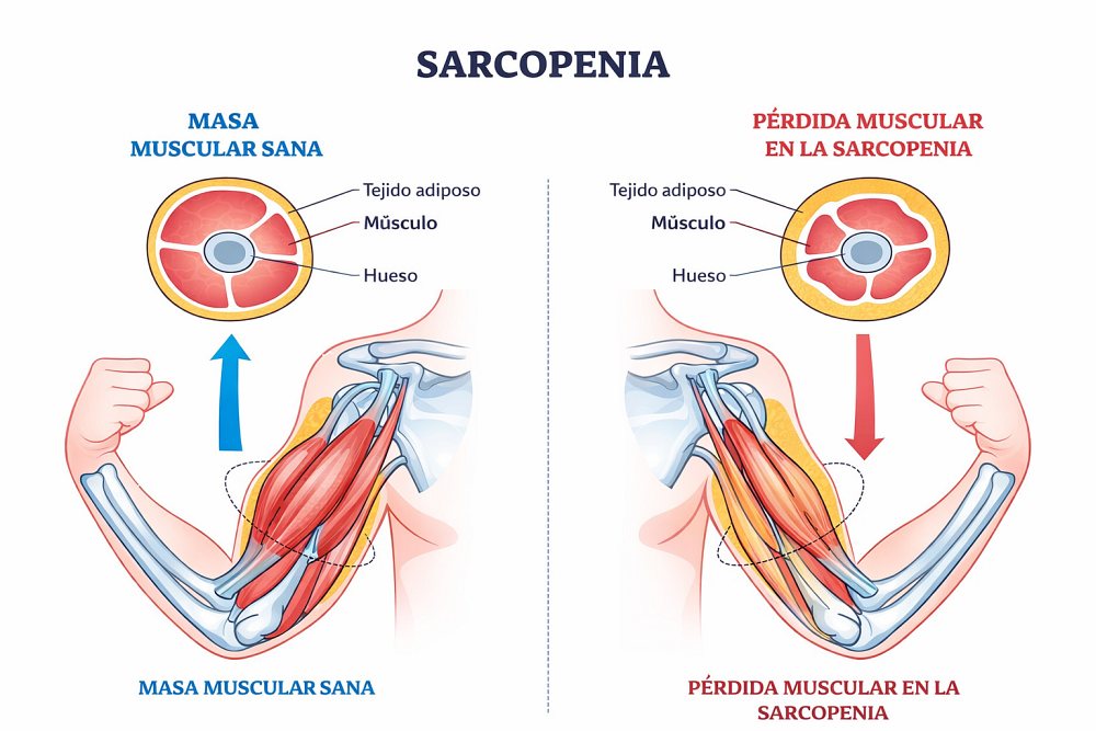 Sarcopenia y pérdida muscular después de los 50